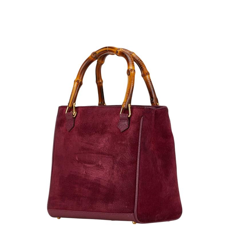 GUCCI バンブー ハンドバッグ ブラウン 本革 A4 大容量 軽量 1577