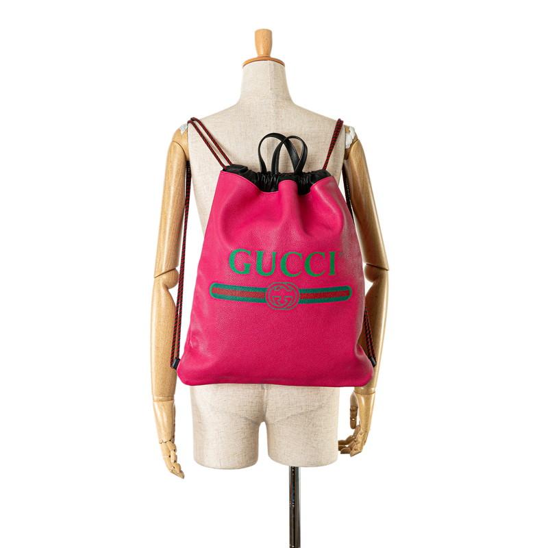 GUCCI（グッチ） ロゴプリント ドローストリング リュック