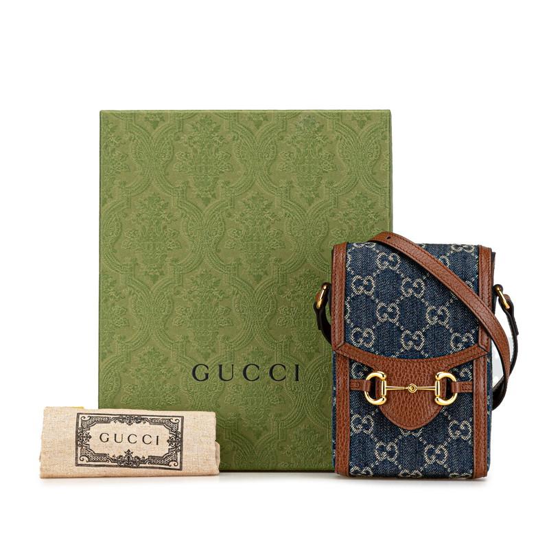 GUCCI（グッチ） GGデニム ホースビット 1955 斜め掛け ショルダー