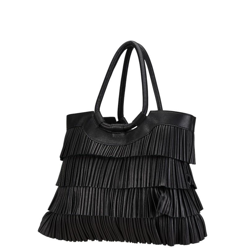ARMANI（アルマーニ） フリンジ トートバッグ ブラック レザー