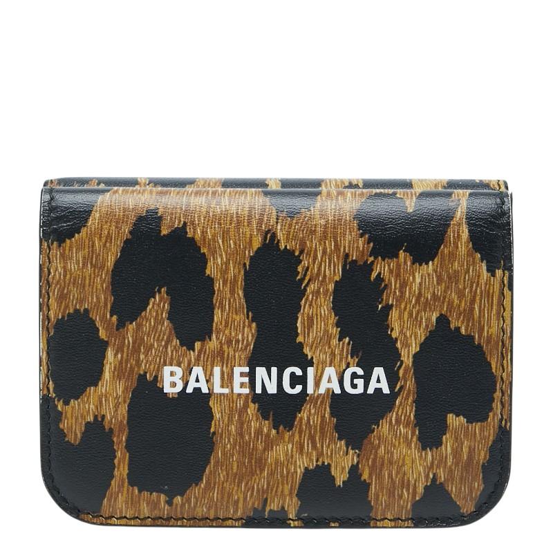 BALENCIAGA（バレンシアガ） レオパード 三つ折り財布 コンパクト