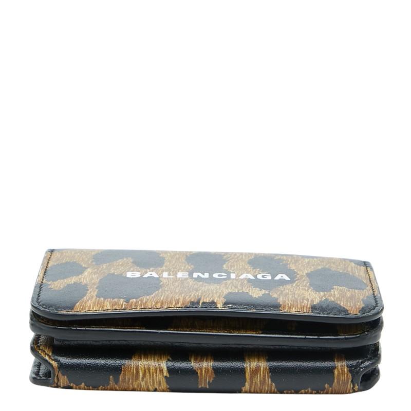 BALENCIAGA（バレンシアガ） レオパード 三つ折り財布 コンパクト