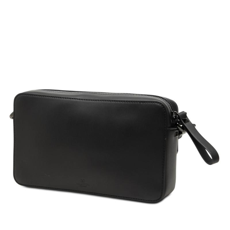 VALENTINO VLTN ヴァレンチノ ショルダーバッグ レザー ブラック ヴァレンチノ ガラヴァーニ VLTNロゴ ショルダーバッグ ブラック