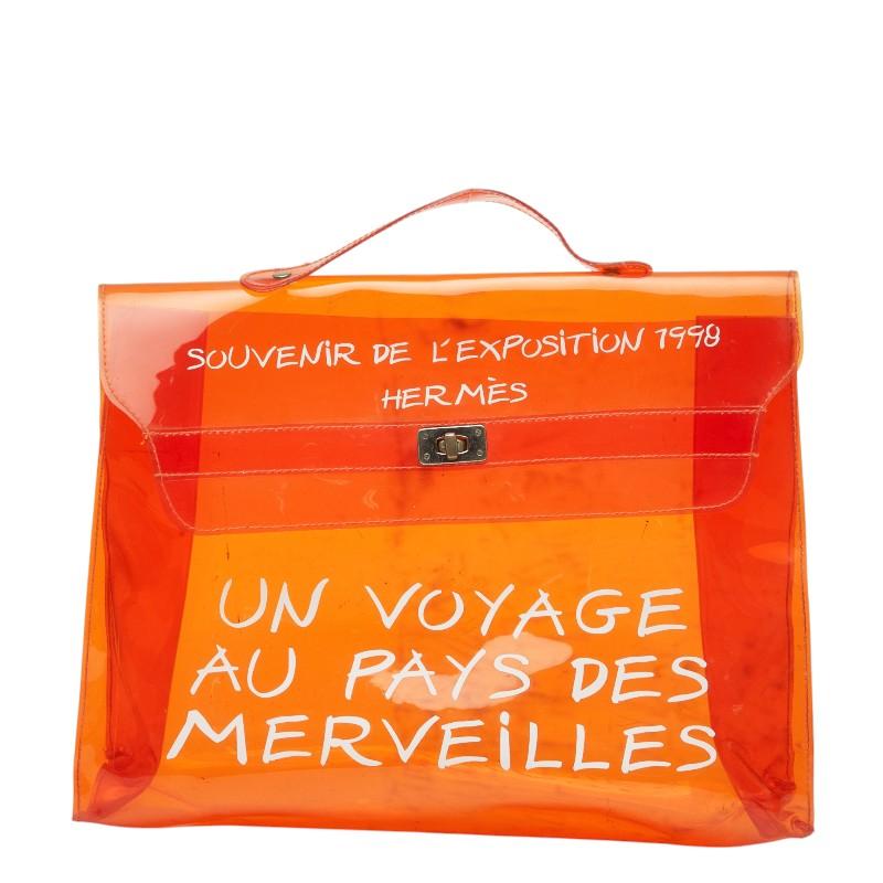 HERMES エルメス ビニールケリー トートバッグ オレンジ HERMES（エルメス） ビニールケリー トートバッグ オレンジ ゴールド