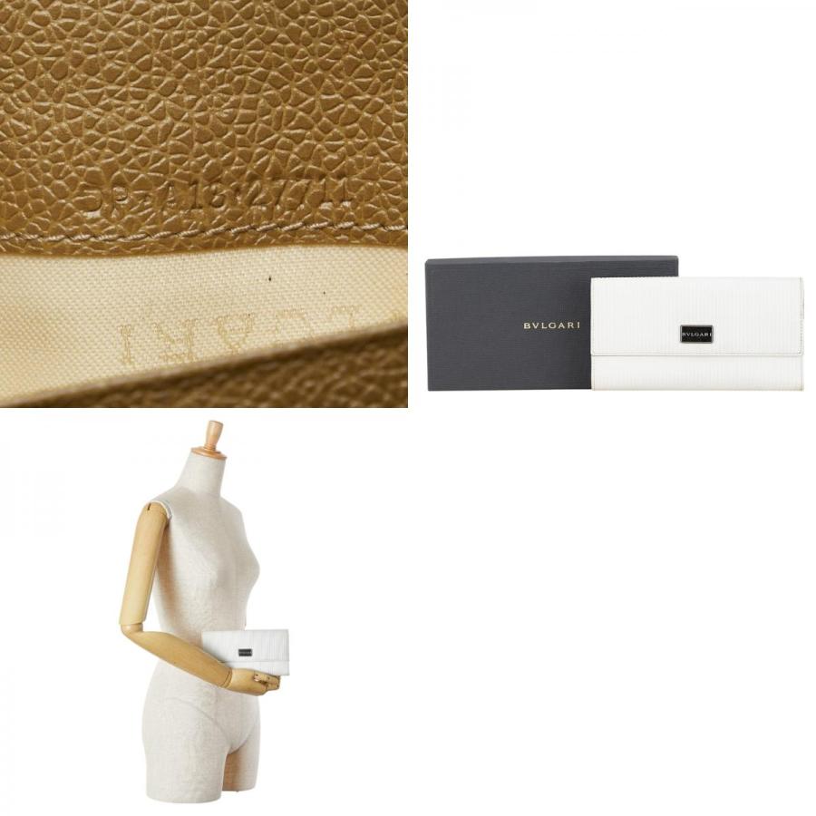 ブルガリ ミレリゲ 長財布 ホワイト レザー レディース BVLGARI 【中古】 BVLGARI（ブルガリ） ミレリゲ 長財布 ホワイト レザー レディース