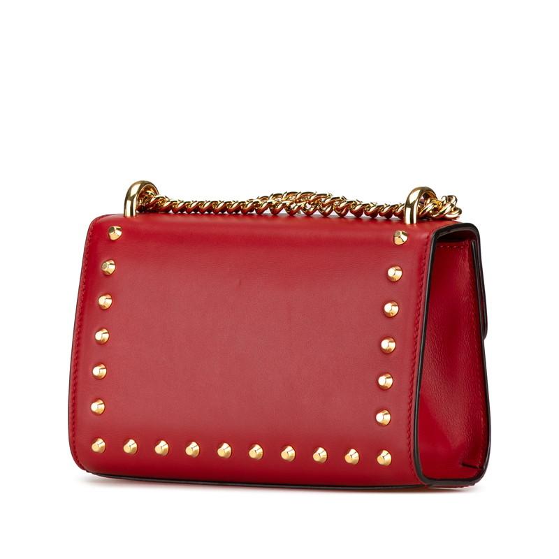 グッチ パドロック スタッズ チェーン ショルダーバッグ 432182 レッド レザー レディース GUCCI 【中古】_1