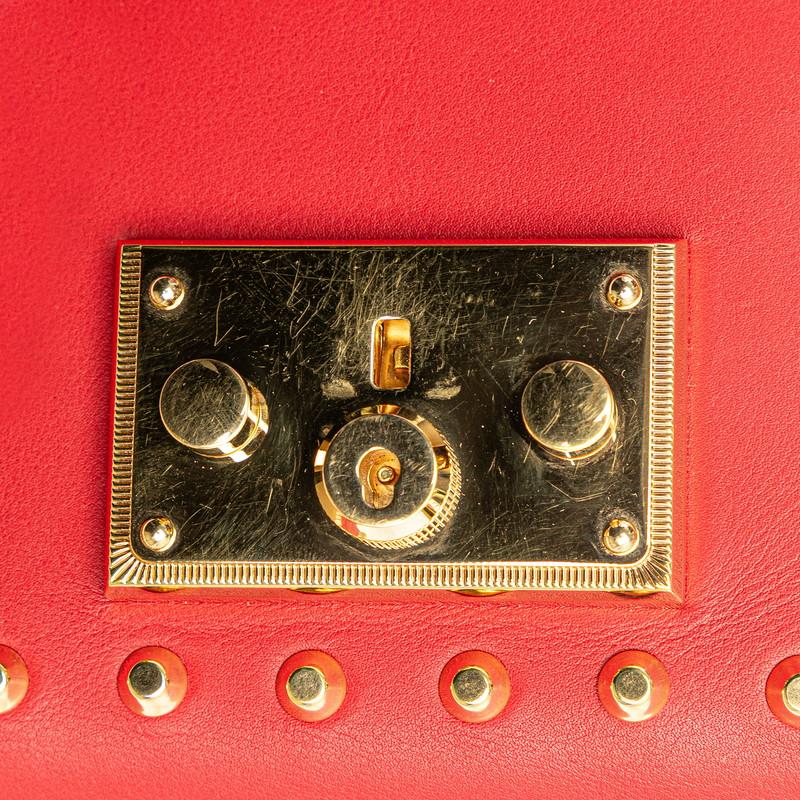 グッチ パドロック スタッズ チェーン ショルダーバッグ 432182 レッド レザー レディース GUCCI 【中古】_3