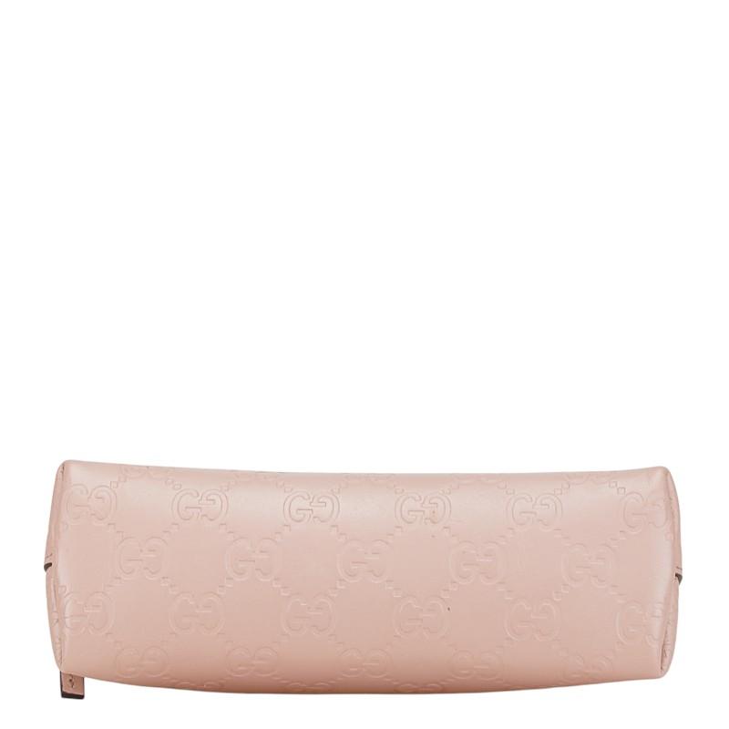 グッチ GUCCI シマ ポーチ ピンク レザー メイクポーチ GGロゴ リボン GUCCI（グッチ） グッチシマ リボン メイクポーチ アクセサリーポーチ