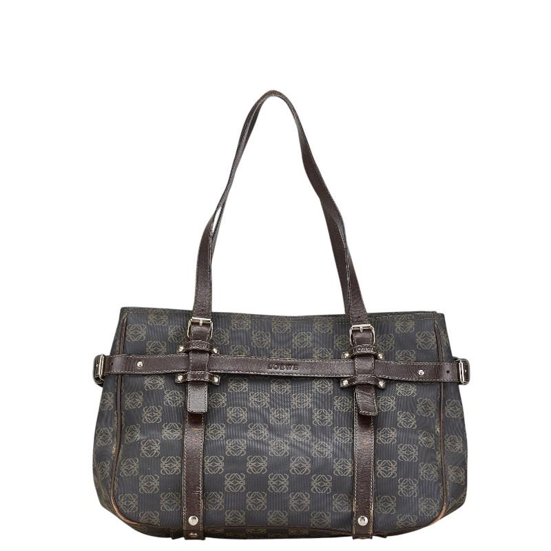 ロエベ アナグラム トートバッグ ブラウン PVC レザー レディース LOEWE 【中古】 LOEWE（ロエベ） アナグラム トートバッグ ブラウン PVC レザー