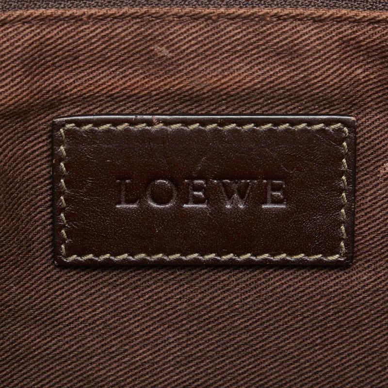 LOEWE ロエベ アナグラム トートバッグ ブラウン PVC レザー  