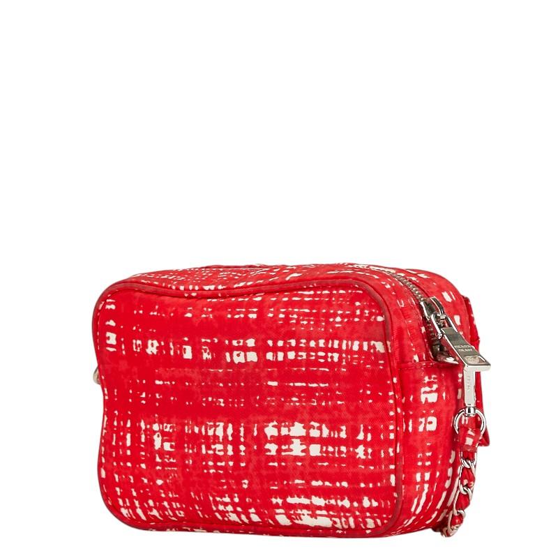 PRADA プラダ リボン 斜め掛け ショルダーバッグ ポーチ レッド  