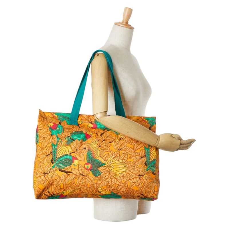 HERMES（エルメス） 鳥 花 ボタニカル ショルダーバッグ トートバッグ 