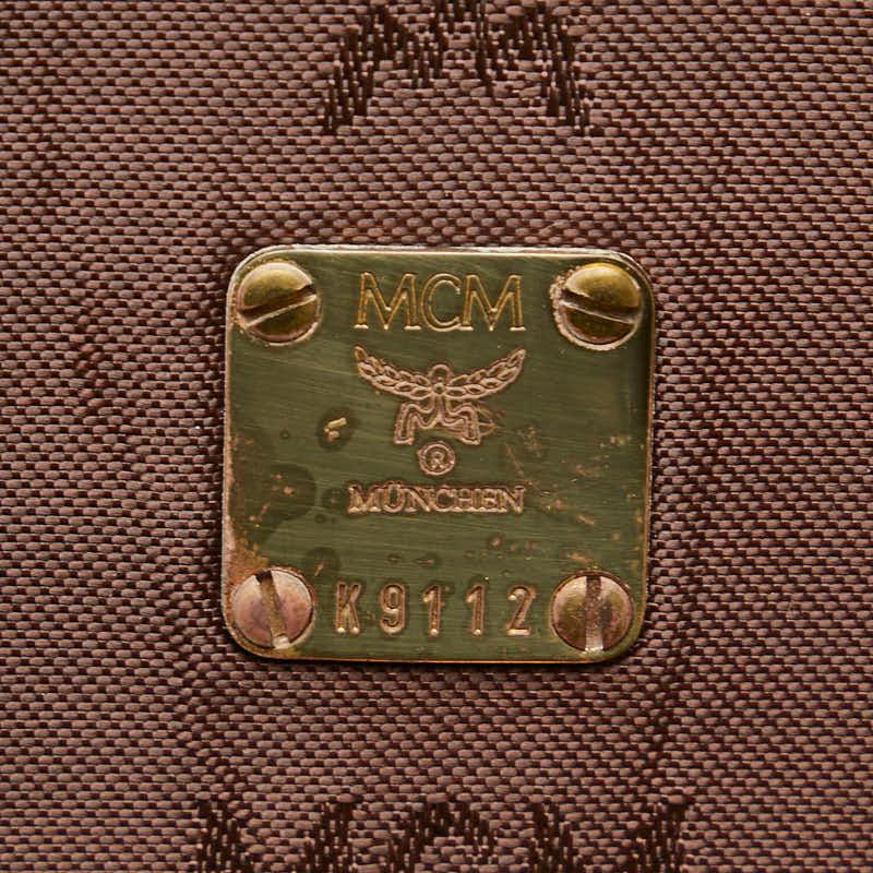エム シー エム ヴィセトス ロゴグラム リュック バックパック ブラウン ナイロン レザー レディース MCM 【中古】_4