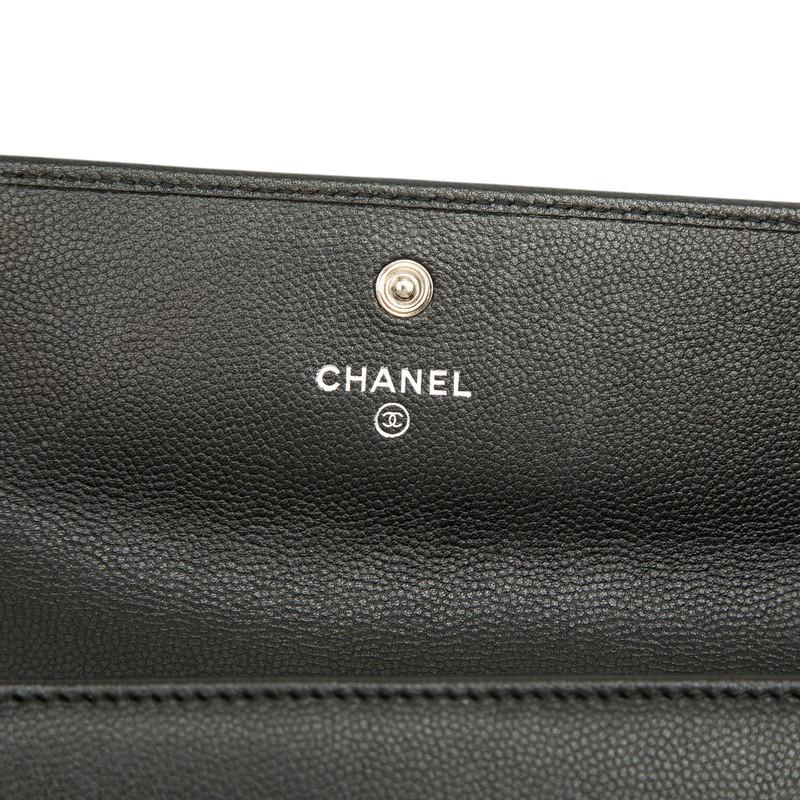 CHANEL（シャネル） ココマーク 長財布 ブラック シルバー キャビア
