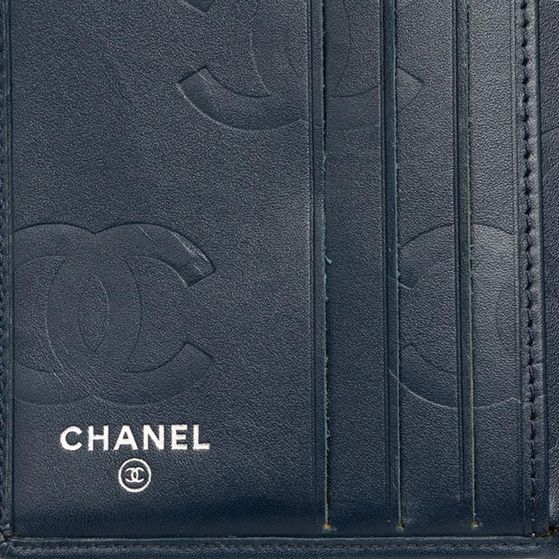 CHANEL（シャネル） カンボンライン ココマーク 二つ折り財布 ネイビー