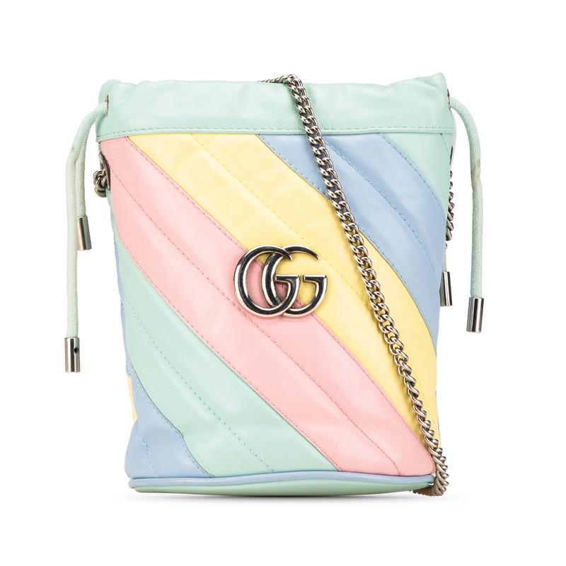 GUCCI グッチ GGマーモント ミニ バケットバッグ 斜め掛け