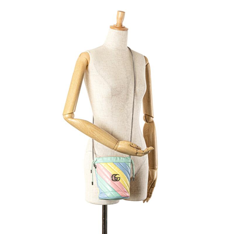 GUCCI グッチ GGマーモント ミニ バケットバッグ 斜め掛け