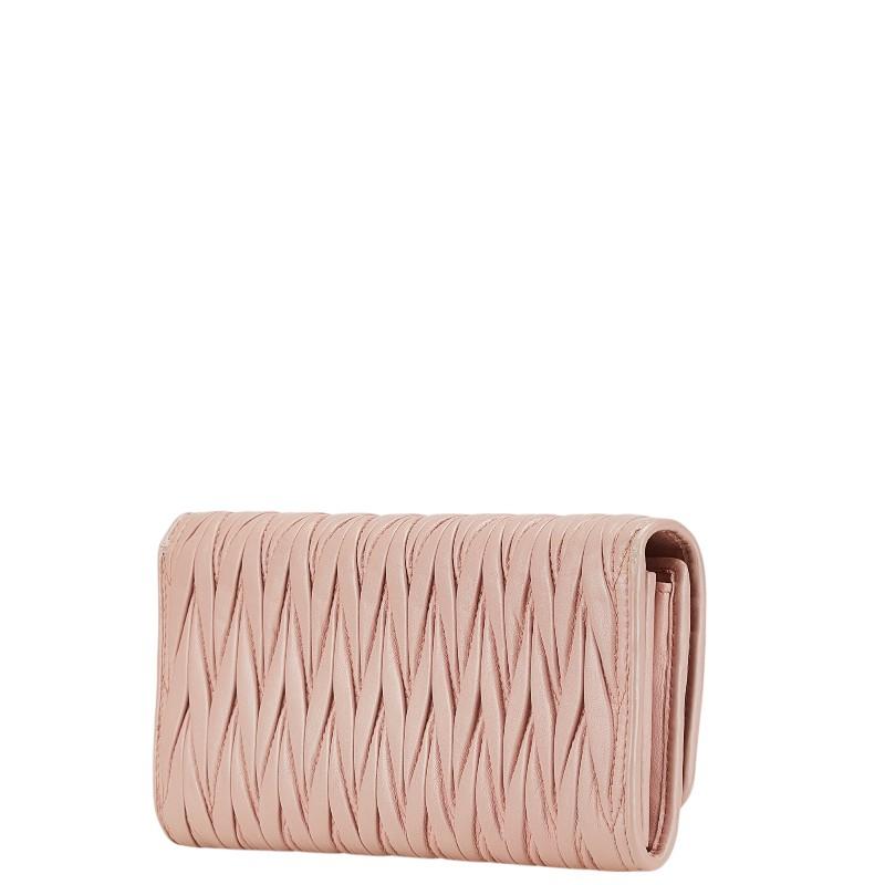 miu miu（ミュウミュウ） マテラッセ ビジュー 長財布 5MH109 ピンク
