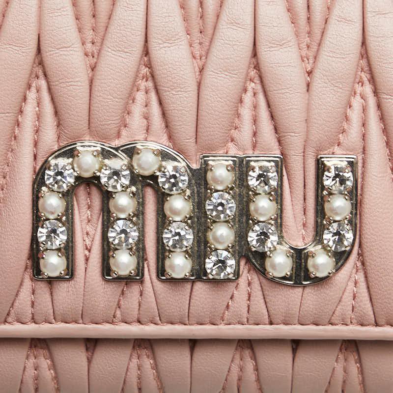 極美品 MIUMIUミュウミュウ 長財布 ピンクベージュ マテラッセ ビジュー 楽天市場】miumiu 財布 ビジュー ピンクの通販