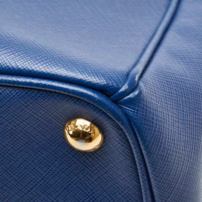 PRADA（プラダ） 三角ロゴプレート ハンドバッグ ブルー サフィアーノ