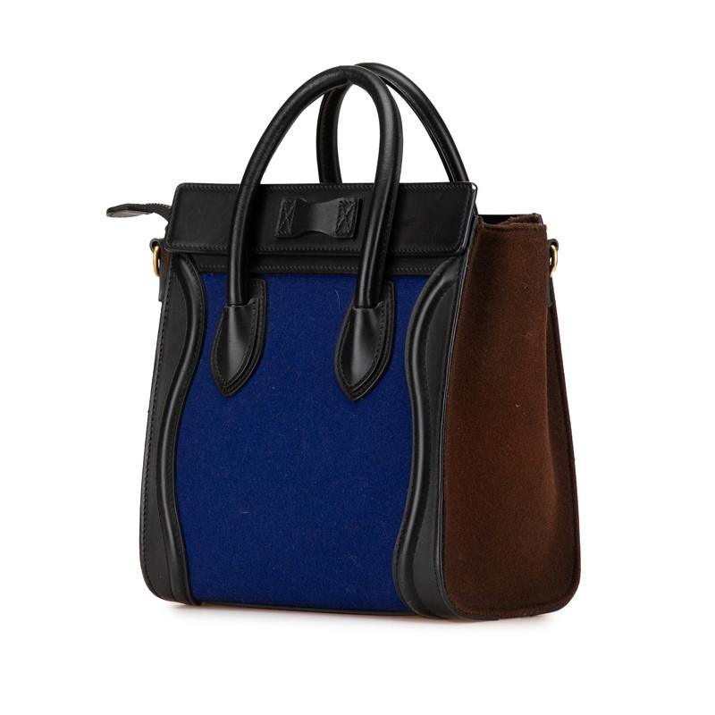 セリーヌ ラゲージ ナノショッパー トリコロール ハンドバッグ ショルダーバッグ 2WAY ウール レディース CELINE 【228-95404】 CELINE（セリーヌ） ラゲージ ナノショッパー トリコロール
