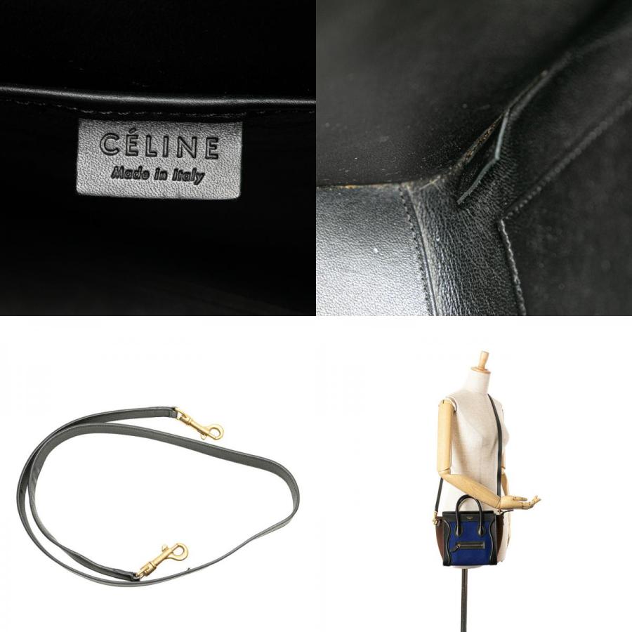 セリーヌ ラゲージ ナノショッパー トリコロール ハンドバッグ ショルダーバッグ 2WAY ウール レディース CELINE 【228-95404】 CELINE（セリーヌ） ラゲージ ナノショッパー トリコロール