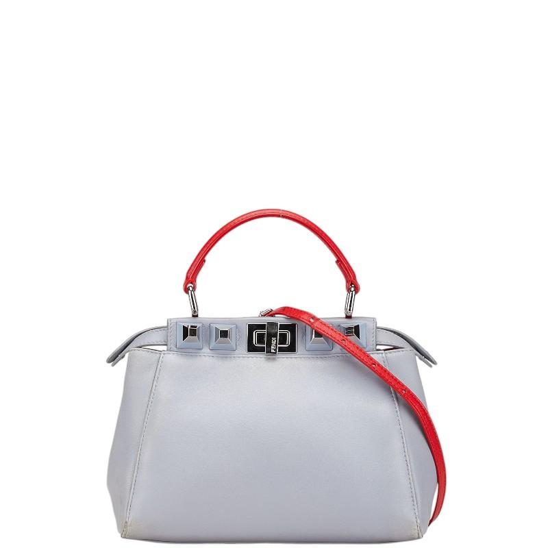 FENDI フェンディ ミニ ピーカブー スタッズ ハンドバッグ ショルダー 
