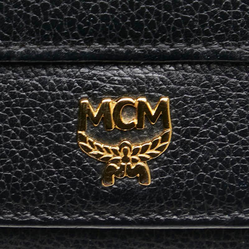 MCM（エムシーエム） エム シー エム ロゴ金具 三つ折り財布 ブラック