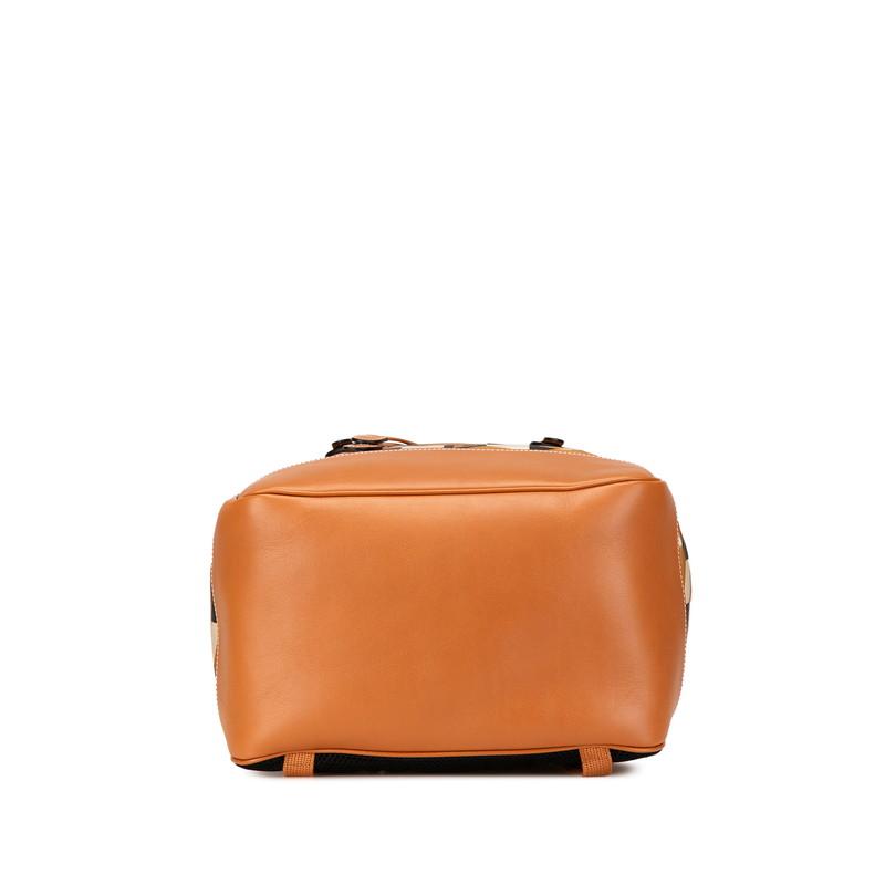 グッチ インターロッキングG リュック バックパック 696013 ブラウン ベージュ レッド ナイロン レザー レディース GUCCI 【中古】_2