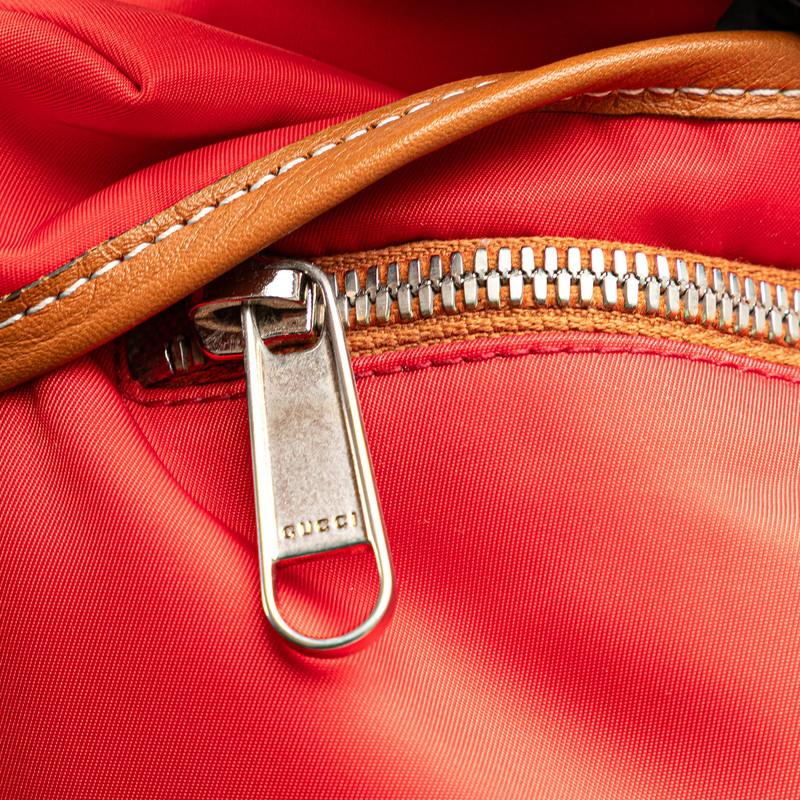 グッチ インターロッキングG リュック バックパック 696013 ブラウン ベージュ レッド ナイロン レザー レディース GUCCI 【中古】_3