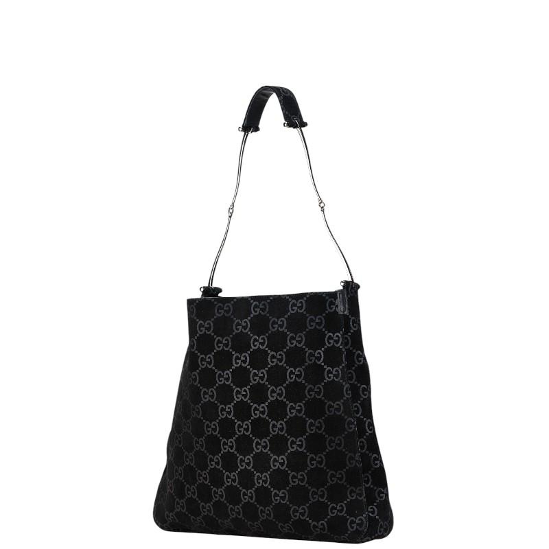 美品 GUCCI 001 3181 GG柄 スエード ワンショルダーバッグ 黒 GUCCI グッチ GG柄 ワンショルダーバッグ 001 3181 ブラック