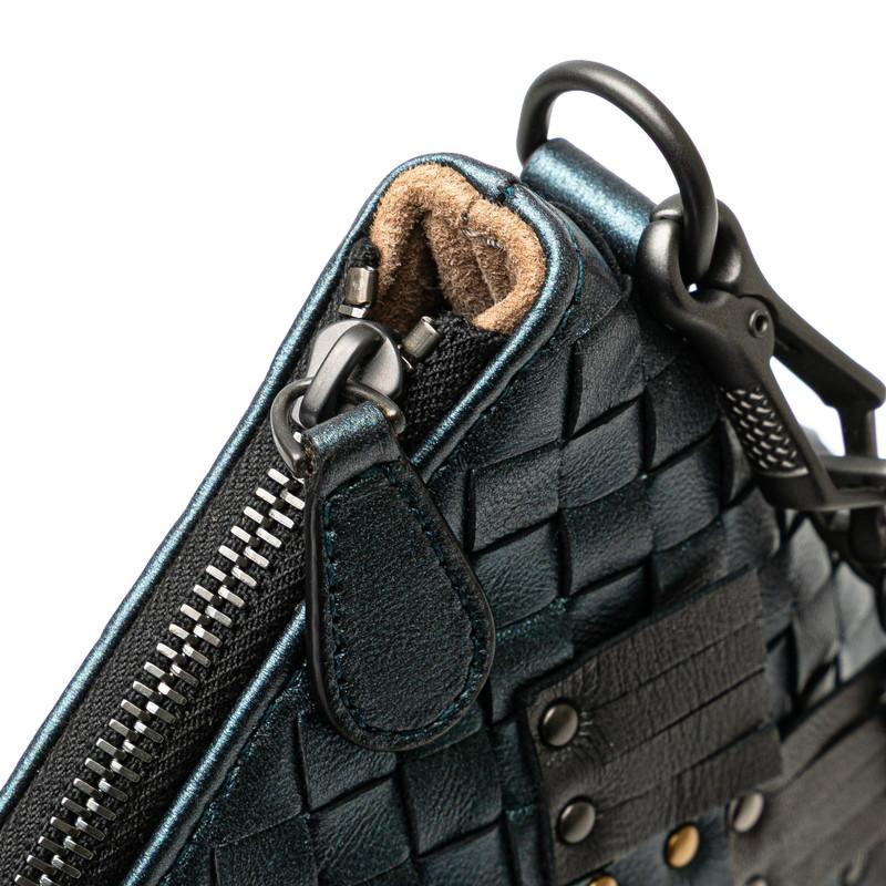 美品 ボッテガヴェネタ イントレチャート スタッズ チェーン ショルダーバッグ レザー レディース BOTTEGAVENETA 【228-95852】 ボッテガヴェネタ イントレチャート スタッズ チェーン ショルダー