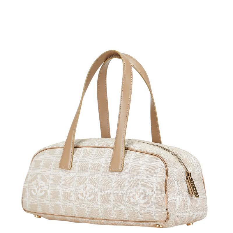 CHANEL ベージュ ニュートラベルライン ハンドバッグ ミニボストンバック