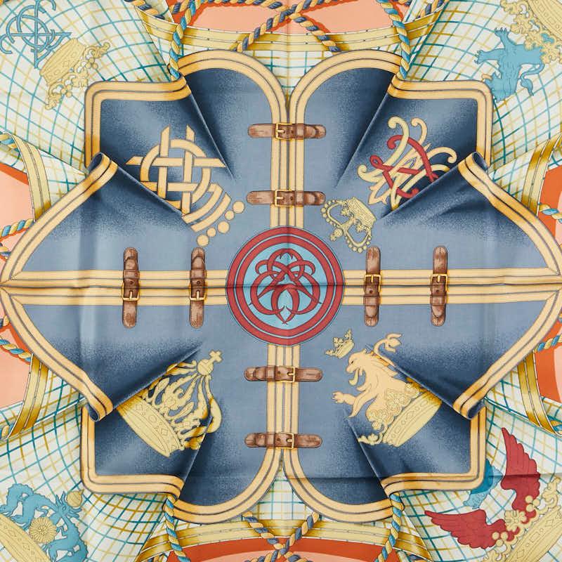 HERMES（エルメス） カレ90 GRANDE TENUE 馬の礼装 スカーフ オレンジ