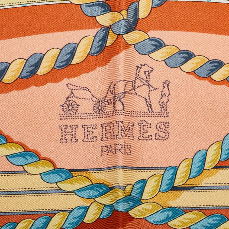 HERMES（エルメス） カレ90 GRANDE TENUE 馬の礼装 スカーフ オレンジ