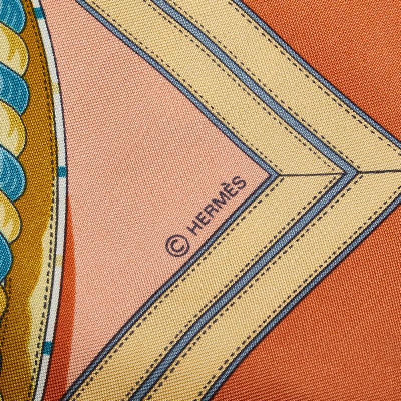 HERMES（エルメス） カレ90 GRANDE TENUE 馬の礼装 スカーフ オレンジ