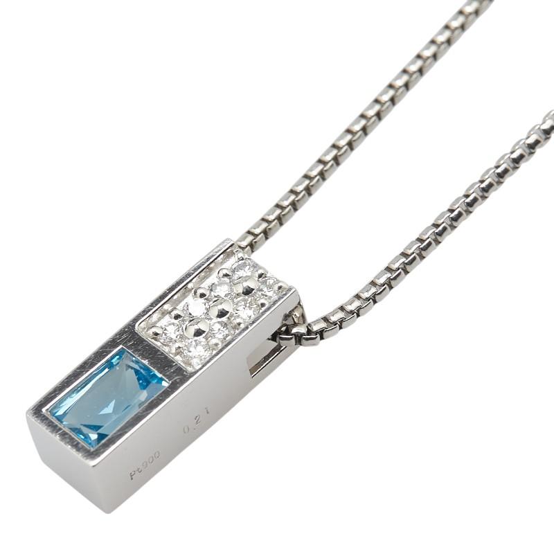 CELINE セリーヌ Pt900 プラチナ Pt850 ダイヤ0.21ct ブルー