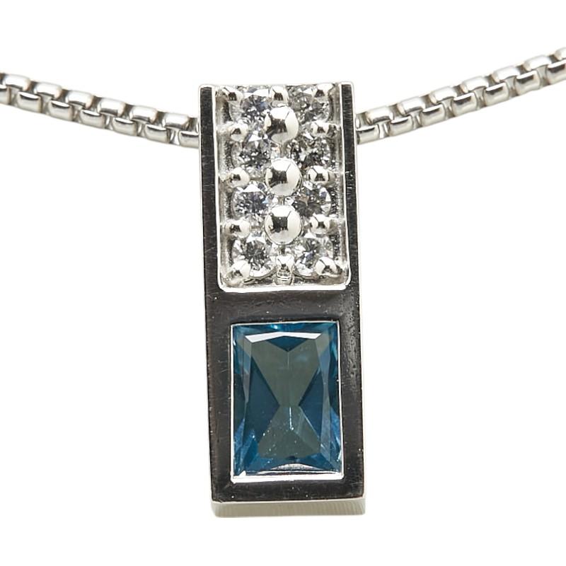 CELINE セリーヌ Pt900 プラチナ Pt850 ダイヤ0.21ct ブルー