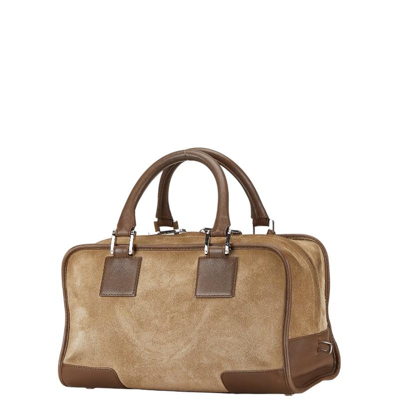 LOEWE（ロエベ） アマソナ28 ハンドバッグ ベージュ スウェード レザー