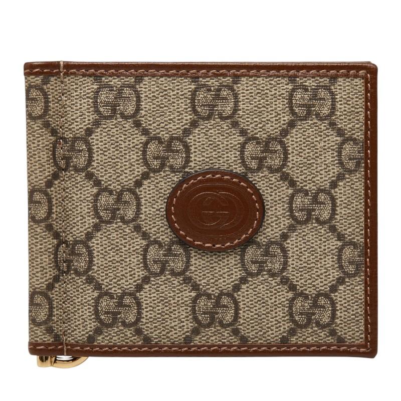 GUCCI（グッチ） GGスプリーム マネークリップ 二つ折り財布 700686