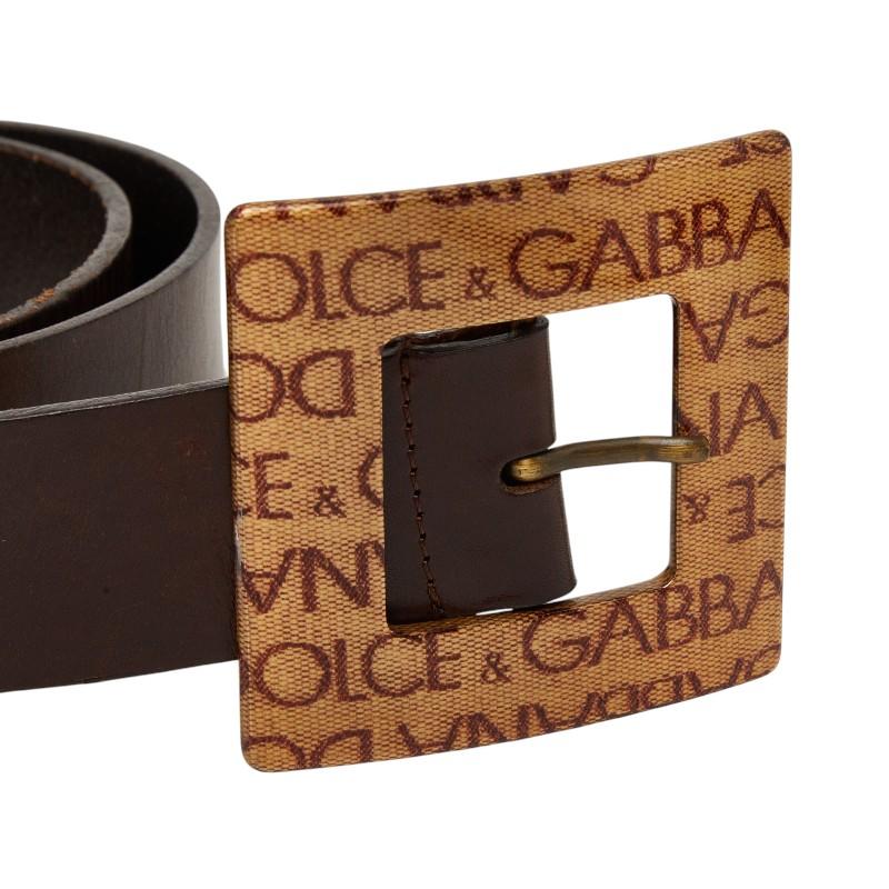 【美品】ドルチェアンドガッバーナ　レザーベルト　イタリア国旗　スクエアバックル DOLCE&GABBANA（ドルチェ & ガッバーナ） ドルチェアンドガッバーナ
