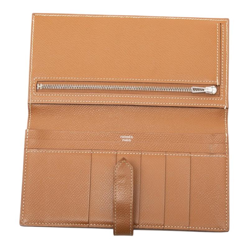 HERMES（エルメス） ベアン スフレ 二つ折り 長財布 D刻印 ブラウン
