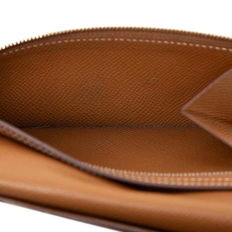 【美品/正規品】エルメス 長財布 二つ折り ベアンスフレ ヴォーエプソン レザー HERMES（エルメス） ベアン スフレ 二つ折り 長財布 D刻印 ブラウン