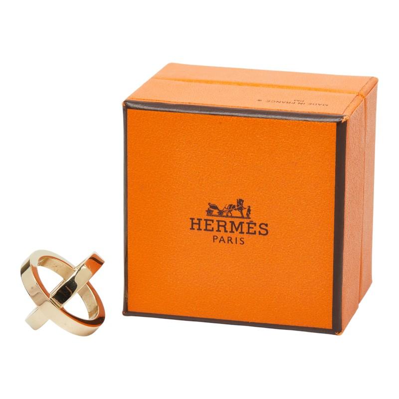 ❤活躍アイテムプレゼント❤スカーフリング コスモス Ｇ金具 エルメス 箱付き HERMES（エルメス） コスモス スカーフリング ゴールド メッキ