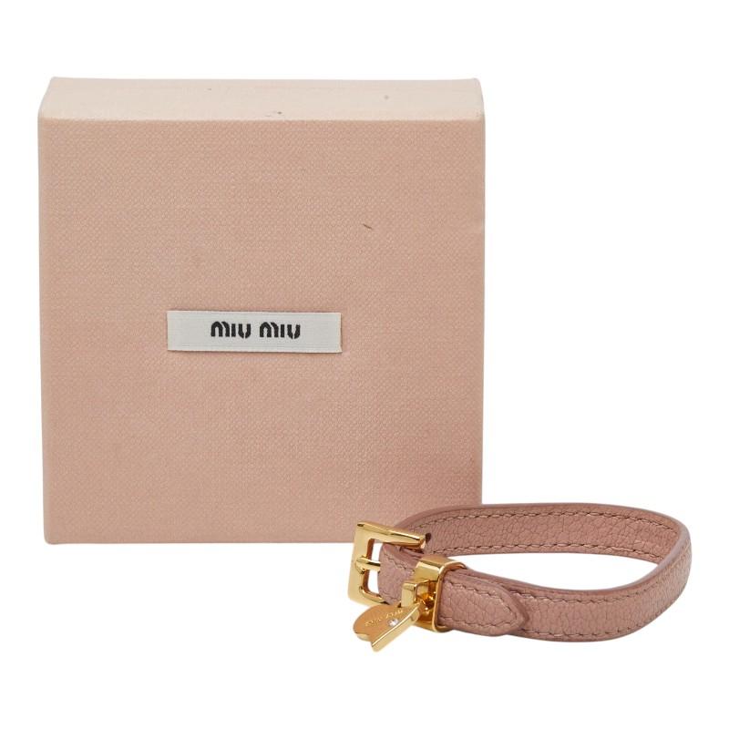 miu miu（ミュウミュウ） ハートチャーム ベルト ブレスレット ピンク