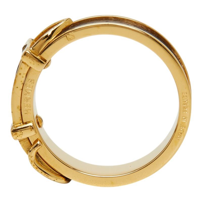 HERMES（エルメス） ベルトモチーフ スカーフリング ゴールド ダーク