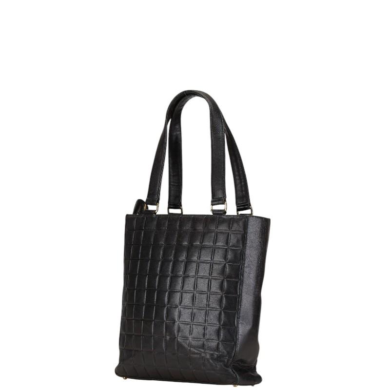 CHANEL シャネル トートバッグ ココマーク ラムスキン ブラック A4対応 CHANEL（シャネル） チョコバー ココマーク トートバッグ ブラック