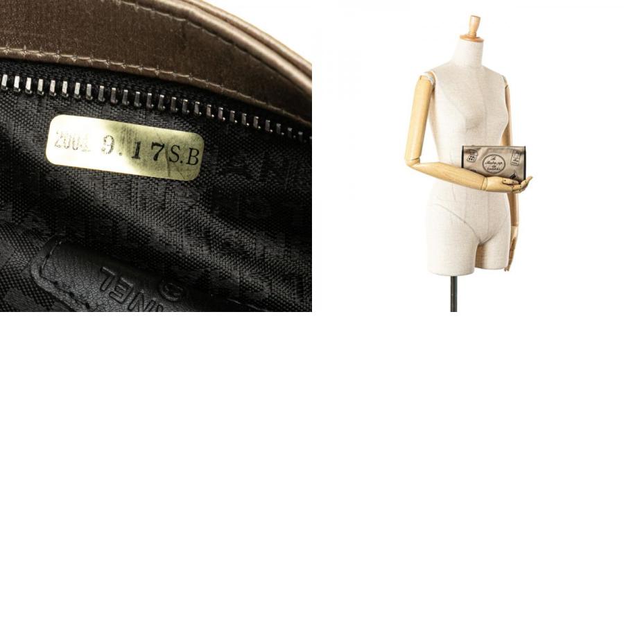 CHANEL シャネル コスメ柄 ポーチ ベージュ サテン レディース CHANEL シャネル コスメ柄 ポーチ ベージュ サテン レディース