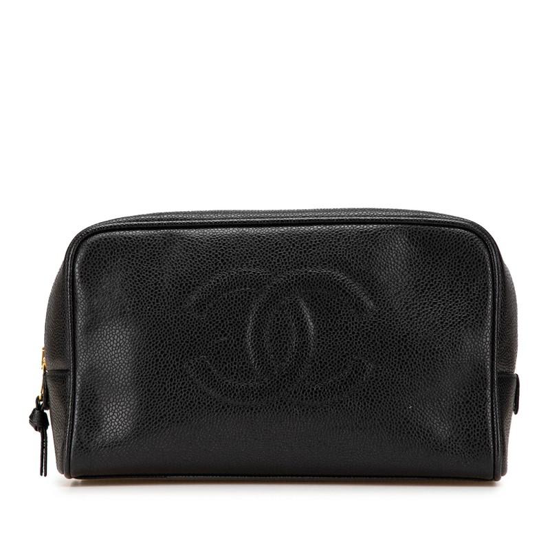 CHANEL シャネル　ポーチ　ココマーク　キャビアスキン　ブラック　小物入れ CHANEL（シャネル） ココマーク ポーチ 小物入れ ブラック キャビア