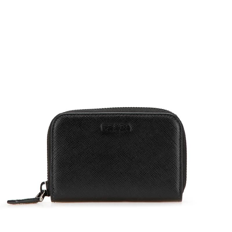 プラダ コインケース ラウンドジップ  サフィアーノ　ブラック PRADA - 新品 プラダ PRADA コインケース サフィアーノ